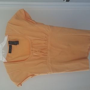 Top, light orange short sleeves sweater by Liz Claiborne, size L .